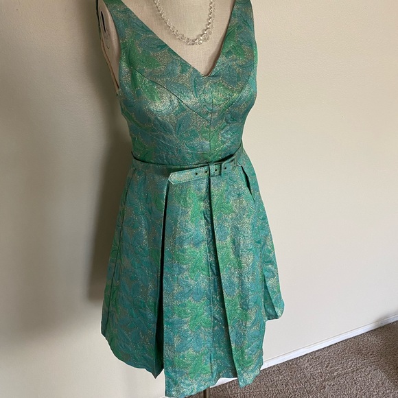 Metallic Eva Franco floral dress - Picture 3 of 8